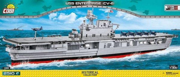 COBI 4815 Battleship USS Enterprise (CV-6) 2510 Teile 1:300 Schlachtschiff