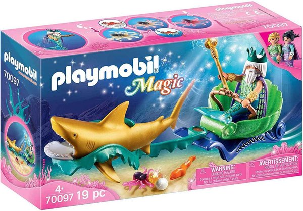 Playmobil 70097 Mee­res­kö­nig mit Haikutsche